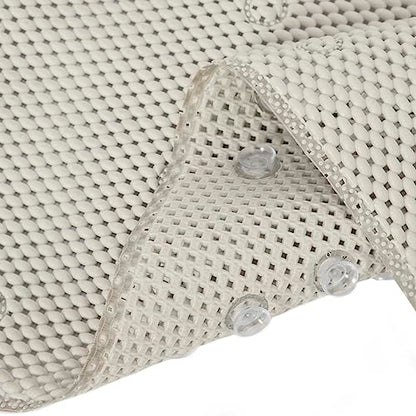Bathtub Mat Non Slip Ivory 36” X 17” Shower Mat Soft Foam Bath Mats for Bathroom Tub, Bathtub Mat with Drain Holes, Suction Cups, Shower Mat Non Slip - color: Ivory