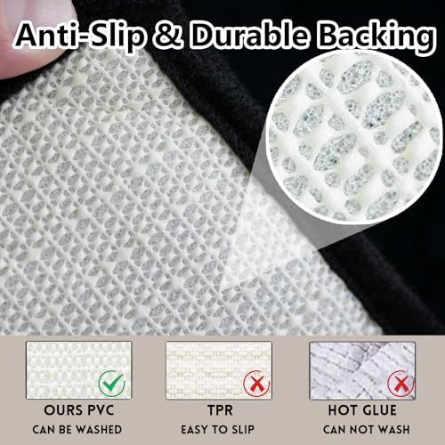 Bathroom Rugs Chenille, Extra Thick and Absorbent, Non-Slip, Machine Washable, Dry Quckily, Soft Cozy Plush, Used Under Shower Bathtub and Sink, Bath mat Sets Black - color: Black, size: 20 x 32 inch + 20 x 20 inch (U-Shape)