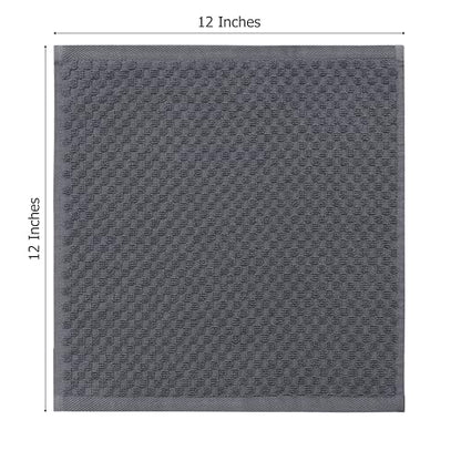 COTTON CRAFT Euro Spa Waffle Wash Cloth - Set of 12 Grey Washcloth | Luxury Face Towel Set - 100% Cotton - Soft Plush Absorbent Low Lint Quick Dry - Gym Shower Beach Bath Kitchen - 12x12 inches - color: Grey, size: 12 Pack Wash Cloths