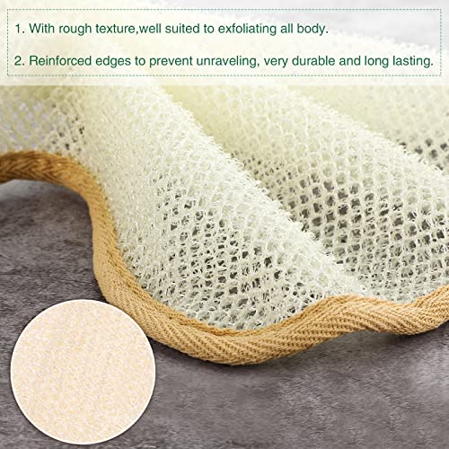 Tatuo 10 Count Exfoliating Wash Cloths for Body and Face Facial Bath Scrub Soft Weave Loofah Towel Exfoliate Bath Towel Remove Dead Skin Wash Cloth for Women Man (Khaki Edge) - color: Khaki Edge
