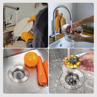 Hibbent 3 in 1 Kitchen Sink Drain Strainer, Stainless Steel Wrapped Shell Drain Stopper Combo, Pop Up Sink Stopper, 3 Anti-Clogging Metal Basket Strainer with Handle for US Standard 3-1/2" Drain - style: SUS304 Drain Part with 3 SUS304 Strainers