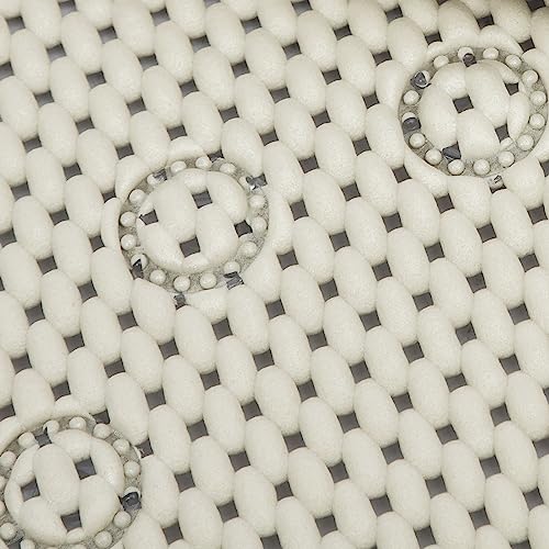 Bathtub Mat Non Slip Ivory 36” X 17” Shower Mat Soft Foam Bath Mats for Bathroom Tub, Bathtub Mat with Drain Holes, Suction Cups, Shower Mat Non Slip - color: Ivory