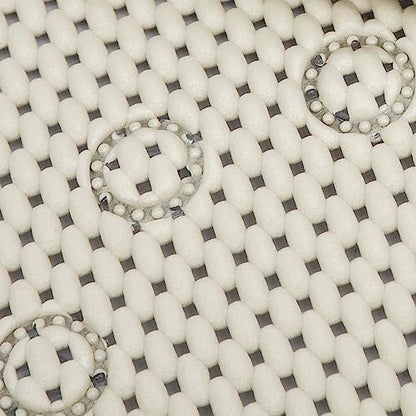 Bathtub Mat Non Slip Ivory 36” X 17” Shower Mat Soft Foam Bath Mats for Bathroom Tub, Bathtub Mat with Drain Holes, Suction Cups, Shower Mat Non Slip - color: Ivory
