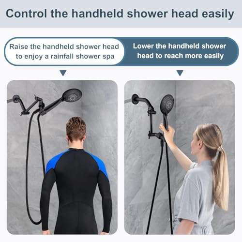 BRIGHT SHOWERS Brass Shower Arm Extender for Rain and Handheld Shower Head, 5 Inch Universal Shower Head Extension Arm, Height & Angle Adjustable, Oil-Rubbed Bronze - color: Oil Rubbed Bronze, style: 5 Inch