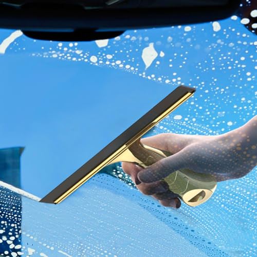 Shower Squeegee Stainless Steel Glass Window Squeegees for Bathroom Door Car Glass with Hook Wiper Cleaner Household Shower Squeegee - color: C