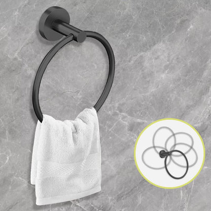 Cilee 10 Piece Matte Black Bathroom Accessories Set, 24inch Black Towel Bar Ring+Toilet Paper Holder+ Robe Towel Hook SUS304 Stainless Steel Bathroon Hardware Set - color: Black, size: 24inch