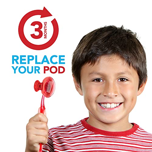 Steripod Kids' Clip-On Toothbrush Protector, Keeps Toothbrush Fresh and Clean, Fits Most Manual and Electric Toothbrushes, Red and Blue Glitter, 2 Count - color: Red and Blue, size: 2 Count (Pack of 1)