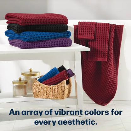 Stoneberry Home® 6-Piece Waffle Towel Set Cotton Cobalt - color: Cobalt