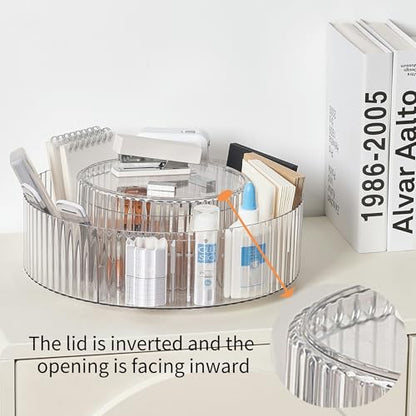 vacane Plastic Lazy Susan Organizer,2 Tier Rotating Storage Turntable for Cabinet Clear Spice Rack,Makeup Spinning Organizer,Countertop Organizer for Kitchen,Pantry,Bathroom,Office - size: 11 Inch | 2 Tier