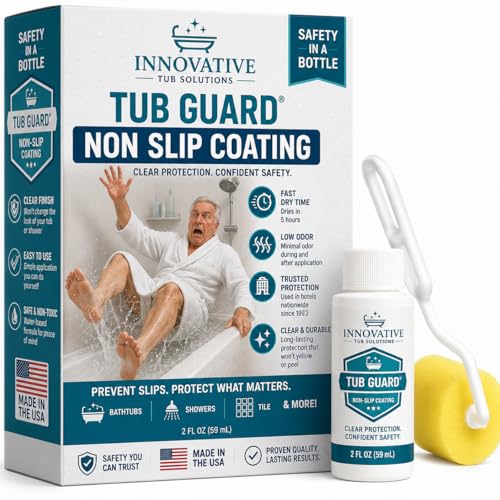 Tub Guard Anti Slip Bath Tub Grip - Clear Non Slip Coating for Showers, 2 oz - color: Clear, size: 2 Ounces