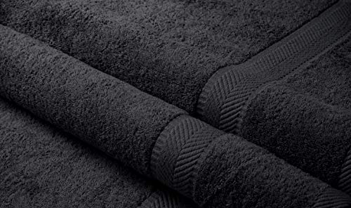 BY LORA 2-Pack Oversized Bath Sheets, Terry Cotton Hotel Large Towels, Charcoal - color: Charcoal, size: Bath Sheet 2-Pack