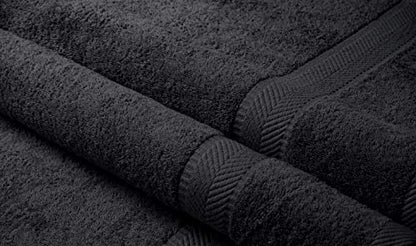 BY LORA 2-Pack Oversized Bath Sheets, Terry Cotton Hotel Large Towels, Charcoal - color: Charcoal, size: Bath Sheet 2-Pack