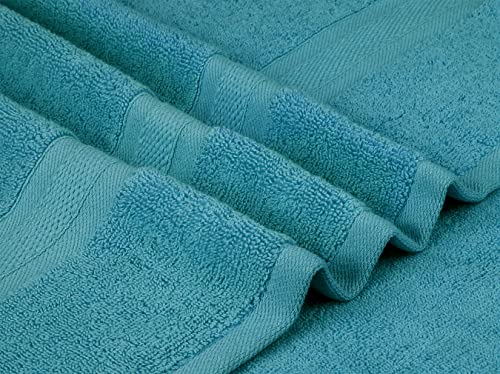 Towel and Linen Mart 4 Pieces Bath Towel Sets - Teal - 2 ply Low Twist Luxurious,Quick Dry, Extra Absorbent, 100% Ring Spun Cotton 600 GSM (27 x 54, Pack of 4) - color: Teal
