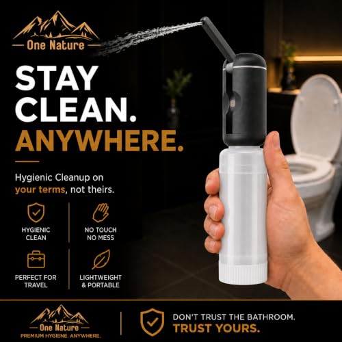 Travel Bidet, Portable Bidet Sprayer ONE NATURE 500mL/m IPX6 Waterproof Electric High Pressure Handheld Bidet Sprayer USB-C Rechargeable for Women Men Baby Bidet Peri Bottle Postpartum Clean (Black) - color: Black