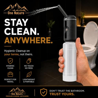 Travel Bidet, Portable Bidet Sprayer ONE NATURE 500mL/m IPX6 Waterproof Electric High Pressure Handheld Bidet Sprayer USB-C Rechargeable for Women Men Baby Bidet Peri Bottle Postpartum Clean (Black) - color: Black