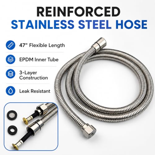 Handheld Bidet Sprayer for Toilet, Lockable Push Button, High Pressure Bathroom Sprayer, Cloth Diaper & Personal Hygiene Sprayer, Tank Mount No-Drill Install, Stainless Hose Set, Niken Color - color: Niken
