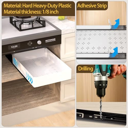 Heavy Duty Pull Out Kitchen Cabinet Organizer,ABS Material Prevent Rust Kitchen Organization,No Punch for Cupboard, Bathroom Cabinet Organizer, Pantry, Slide Out Drawers Shelf Storage,3 Size - size: 3 Sizes 10.6“+7”+5”