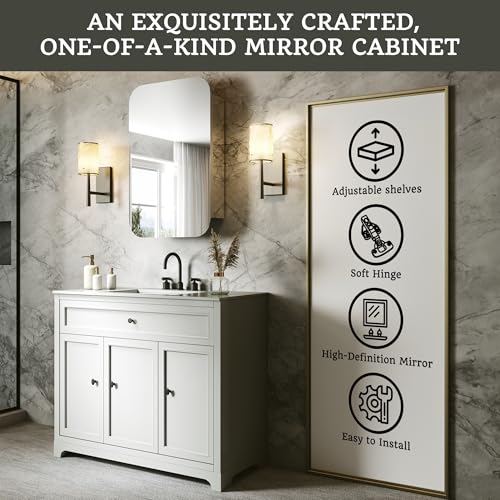 20 x 31 in Medicine Cabinet with Mirror and Side Panels, Silver | Surface or Recessed Medicine Cabinet Mirror with Storage, Adjustable Shelves, Aluminum Alloy Frame, Assembly Required - size: 20''x31''(V1)