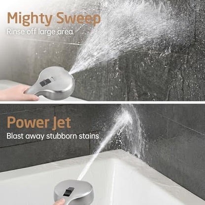 KES 30-Inch Shower Slide Bar with High Pressure 9 Functions Adjustable Handheld Shower Head & 59-Inch Hose, Built-in Power Wash to Clean Tub Tile & Pet, Wall Mount Brushed Finish 18/8 Stainless Steel - color: Brushed Nickel