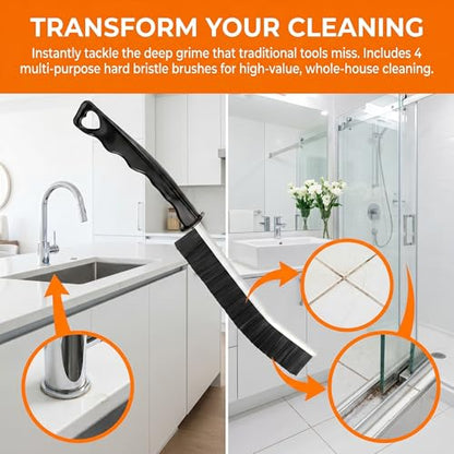 4Pcs Hard Bristle Crevice Cleaning Brush Grout Scrub Brushes Multifunctional Small Cleaning Tool House Deep Cleaninng Supplies for Bathroom Shower Kitchen Tile Window Narrow Spaces Sink Home Essential