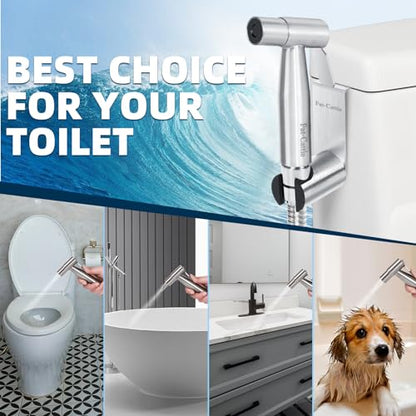 Handheld Bidet Sprayer for Toilet,Bidet Sprayer Holder,Hook Silver | Bidet Sprayer Holder for Handheld Shower Wand, Diaper Sprayer,Stainless Steel Bidet Holder - color: Silver