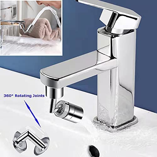 720 Degree Swivel Kitchen Sink Faucet Aerator, Dual Function Filter Faucet Head, 720 Rotating Faucet Extender for Bathroom, Flexible Faucet Sprayer Attachment