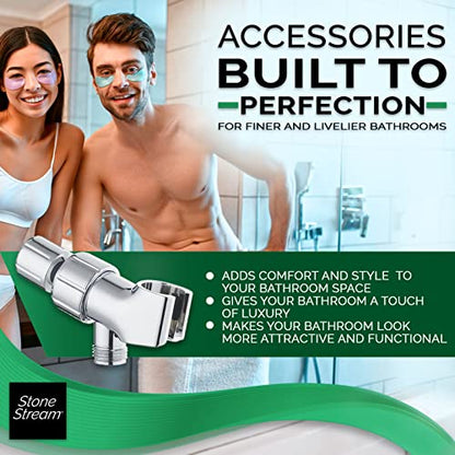 Original StoneStream Adjustable Wall Shower Adapter and Holder for Handheld Showerheads - Chrome - color: Chrome