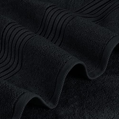 Utopia Towels Luxurious Bath Towels Set, 27x54 in, 4 Pack, Soft, Black | Soft Luxurious Ring Spun Cotton Bath Towels - Lightweight, Highly Absorbent, Quick-Drying, Ideal for Daily Use - color: Black