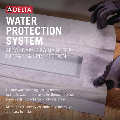 Delta Faucet 24-Inch Linear Shower Drain Wall Edge in Stainless - color: Polished Nickel