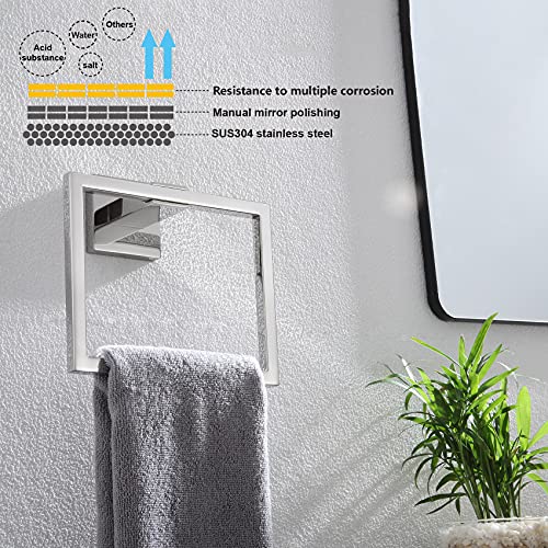 KOKOSIRI Bathroom Towel Holder Bath Towel Ring Towel Hanger Towel Rack Wall Mounted Stainless Steel Mordern Style, Polished Chrome, B3004CH - color: Polished Chrome, size: 1 Pack