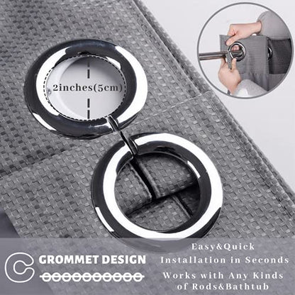 36" W x72“ L Hook Free Fabric Stall Shower Curtain with Polyester Snap-in Liner with Magnets–Hotel Quality Top See Through Grey - color: Grey, size: 36"W x 72"L (Pack of 1)