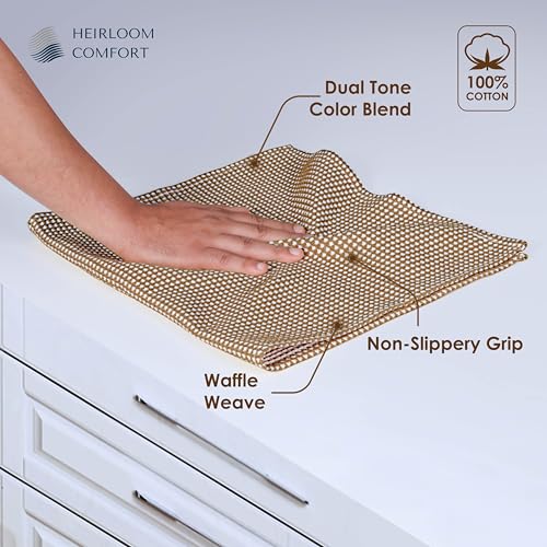 12 Pack Dual Waffle Weave Kitchen Towels, 16x26 Inch, 100% Cotton, Super Absorbent, Quick Dry Dishcloth Set with Hanging Loop, Soft and Durable, Brown - color: Brown, size: 16 x 26 - Pack of 12