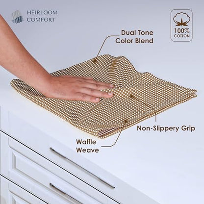 3 Pack Dual Waffle Weave Kitchen Towels, 16x26 Inch, 100% Cotton, Super Absorbent, Quick Dry Dishcloth Set with Hanging Loop, Soft and Durable, Brown - color: Brown, size: 16 x 26 - Pack of 3