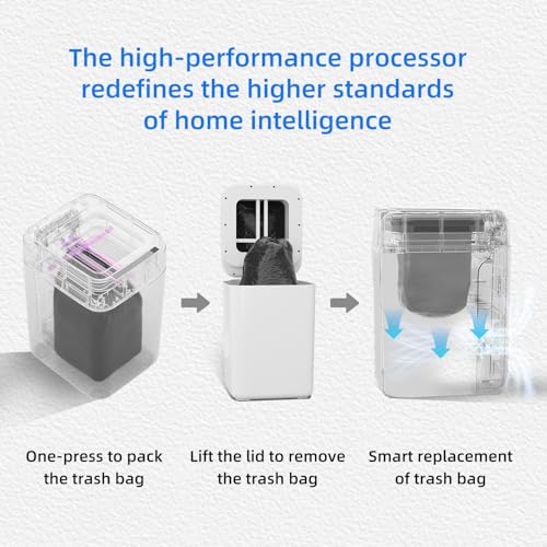 4.5 Gallon Smart Self-Sealing & Self-Changing Trash Can, 17L Automatic Motion Sensor Garbage Bin with Lid, Touchless Electric Wastebasket for Bathroom, Bedroom, and Office - White - size: 4.5 Gallon-Standard