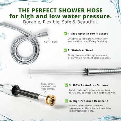 High Sierra® - Lead-Free Stainless Steel Shower Hose With Bio-Film resistant Silicone Inner Tube. Extremely Strong and Flexible-72 Inches. Oil Rubbed Bronze - color: Oil Rubbed Bronze