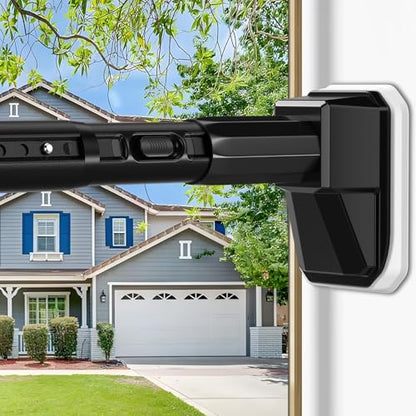 41-118 Inch Tension Curtain Rod, Black | No Drill, Extra Long, Heavy Duty, Renter Friendly - color: Black, size: 41-118inch