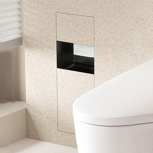 Recessed Toilet Paper Holder,Hidden Wall-Mounted Tissue, Trash Can Niche,Recessed Stainless Steel Wall Niche,Dispenser and Built-in Organizer,9.4 * 25.2 * 5.5in - size: 9.4*25.2*5.5in