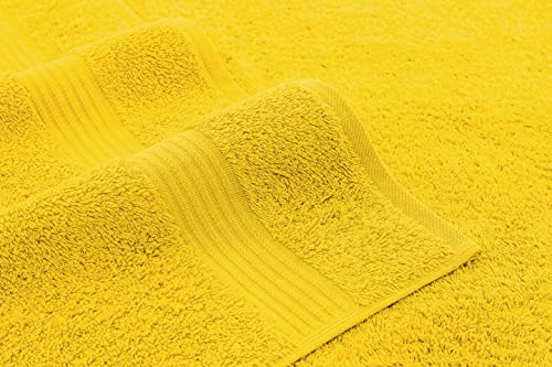 American Veteran Towel, Hand Towels for Bathroom Set of 4, 100% Cotton Turkish Hand Towel Sets, Soft Hand Face Towels, Yellow Hand Towels - color: Yellow