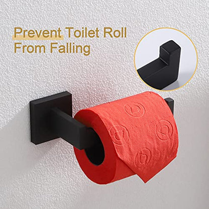 KOKOSIRI Black Toilet Paper Holders Bathroom Toilet Paper Roll Holder SUS304 Stainless Steel Contemporary Wall Mounted, Matte Black, B2003BK - color: Matte Black, size: Without Shelf(1 Pack)