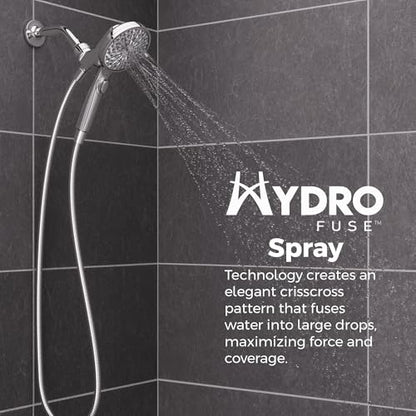 Pfister HydroFuse Handheld Shower Head with Magnetic Docking 6-Function High Pressure 2.5 GPM Polished Chrome Finish Hose Included for Bathroom Shower 016HFM01CC - color: Polished Chrome, size: 2.5 GPM