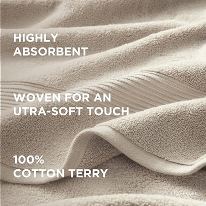 Ted Baker 4-Pack Cotton Washcloth Set Soft Highly Absorbent 13x13 Tan Beige - color: Tan, size: Washcloth Set - 4 Piece