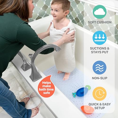 Nuby Cushioned Bath Mat | White - color: White