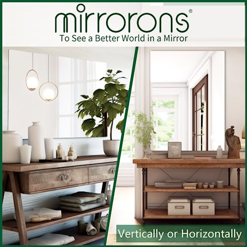 Frameless Wall Mirror 28"x36" Bathroom Vanity Mirror Shatterproof | Modern Wall Mount Mirror, Horizontal & Vertical, Rectangle Mirror for Over Sink, Living Room, Bedroom - size: 28"L x 36"W