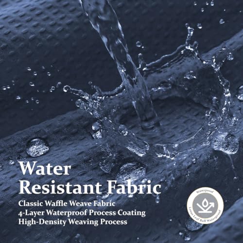 Stall Waffle Shower Curtain 256 GSM Heavy Fabric 36x72 Navy Blue | Narrow Half Size, Thick Polyester Cloth, Weighted Hem, Water Repellent, Washable, Hotel Bathroom Shower Curtain Set 6 Hooks - color: Navy Blue, size: 36"W x 72"L (Pack of 1)