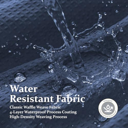 Stall Waffle Shower Curtain 256 GSM Heavy Fabric 36x72 Navy Blue | Narrow Half Size, Thick Polyester Cloth, Weighted Hem, Water Repellent, Washable, Hotel Bathroom Shower Curtain Set 6 Hooks - color: Navy Blue, size: 36"W x 72"L (Pack of 1)