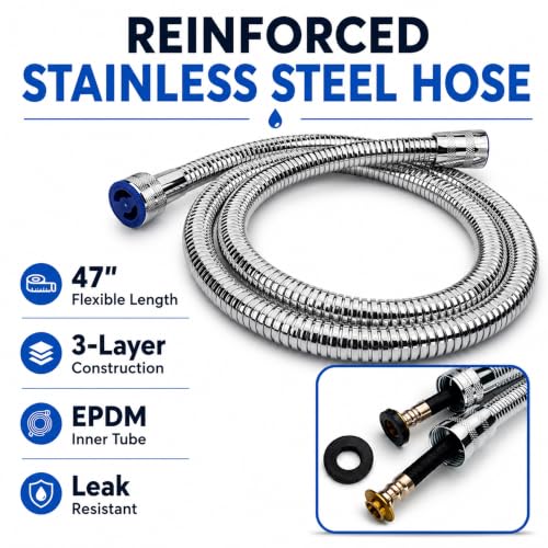 Handheld Bidet Sprayer for Toilet, Lockable Push Button, High Pressure Bathroom Sprayer, Cloth Diaper & Personal Hygiene Sprayer, Tank Mount No-Drill Install, Stainless Hose Set, Chrome Color - color: Chrome