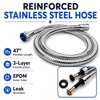 Handheld Bidet Sprayer for Toilet, Lockable Push Button, High Pressure Bathroom Sprayer, Cloth Diaper & Personal Hygiene Sprayer, Tank Mount No-Drill Install, Stainless Hose Set, Chrome Color - color: Chrome