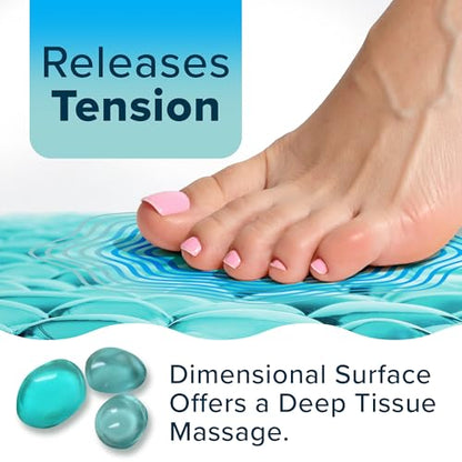 SlipX Solutions 38"x17" Pebble Non Slip Mat for Bath & Shower, Aqua | Foot Massaging Accupressure Bathtub Mat, River Rock Look, 188 Suction Cups, Machine Washable - color: Aqua