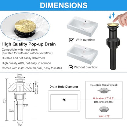 RUMOSE Bathroom Faucets 1 & 3 Hole Vanity Faucet with Drain Brushed Gold | Single Handle Bathroom Sink Faucet Set Waterfall Spout Kit with Deck Plate Rv Lavatory Basin Faucet, Stainless Steel - color: Brushed Gold