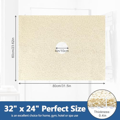 Shower Mat Non Slip 32 x 24 inch: Loofah Anti Slip Shower Mat,Non Slip Bathtub Mat for Inside Shower,Quick Drying Shower stall mat with Drain Hole in Middle,for Shower,Bathroom and Wet Areas - color: Beige
